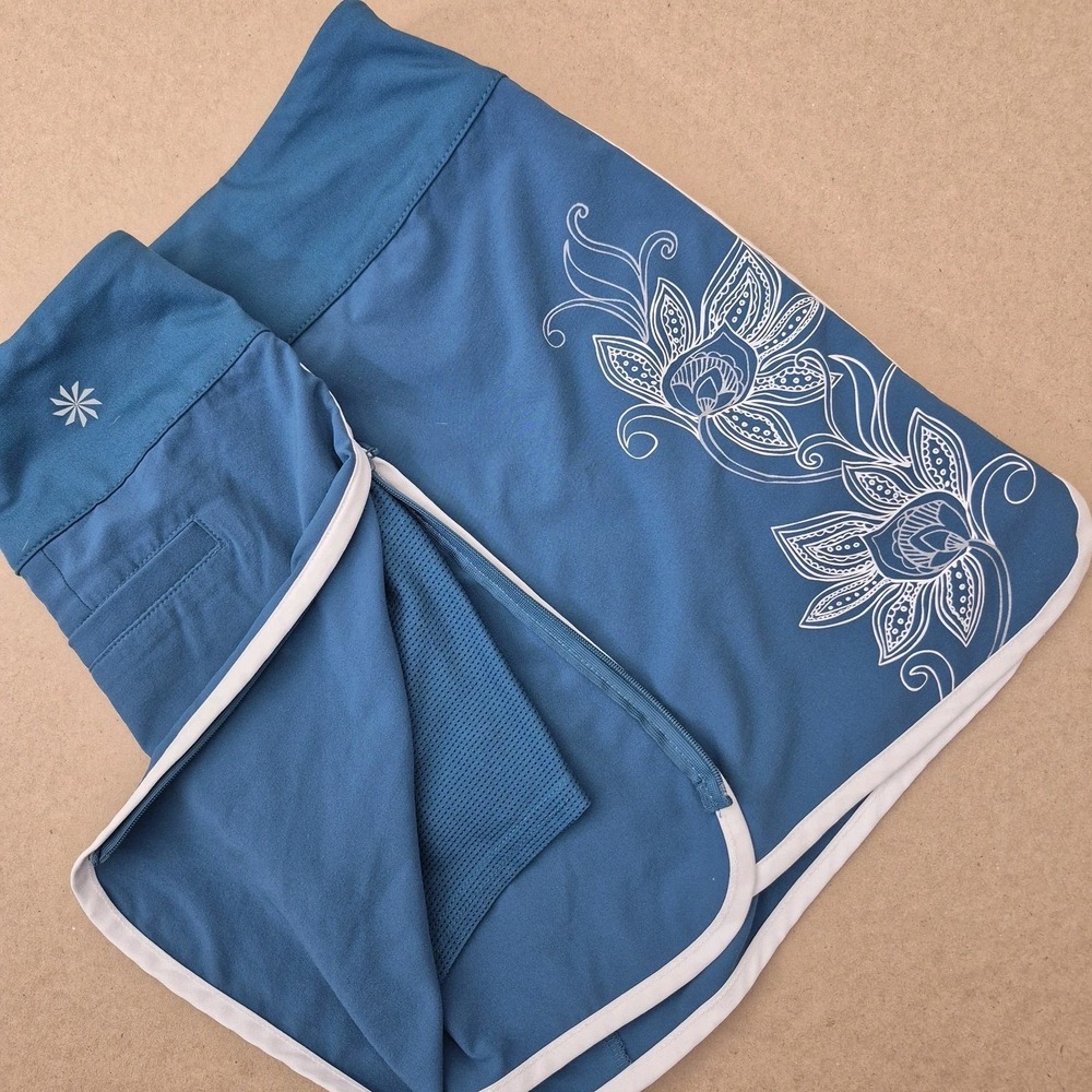 Athleta Swift Athletic Skort Skirt Womens 6 Teal White Floral Y2K Sporty - Picture 3 of 8